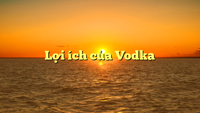 Lợi ích của Vodka