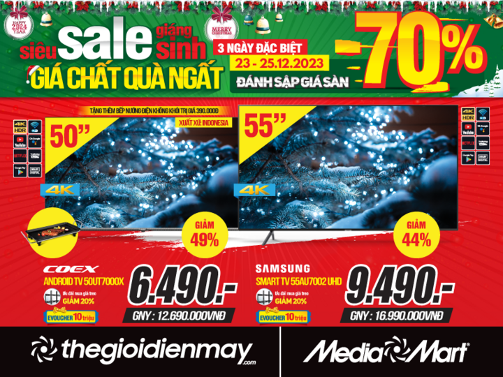 MediaMart siêu sale 3 ngày Giáng sinh, giảm sốc đến 70%, tặng kèm quà cực chất - 1