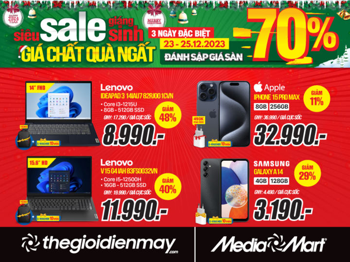 MediaMart siêu sale 3 ngày Giáng sinh, giảm sốc đến 70%, tặng kèm quà cực chất - 4